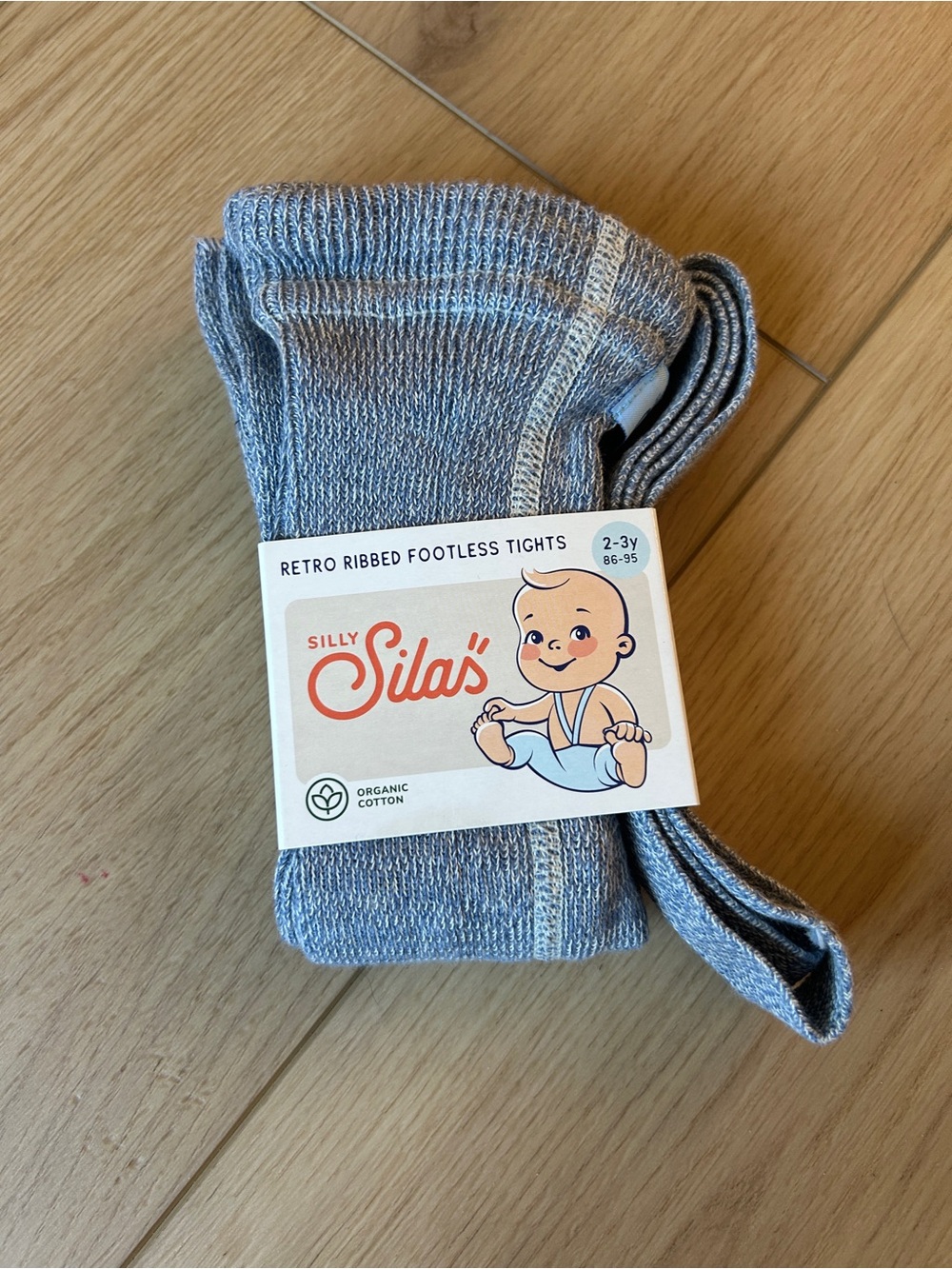 Retro Ribbed Footless Tights in Heather Gray